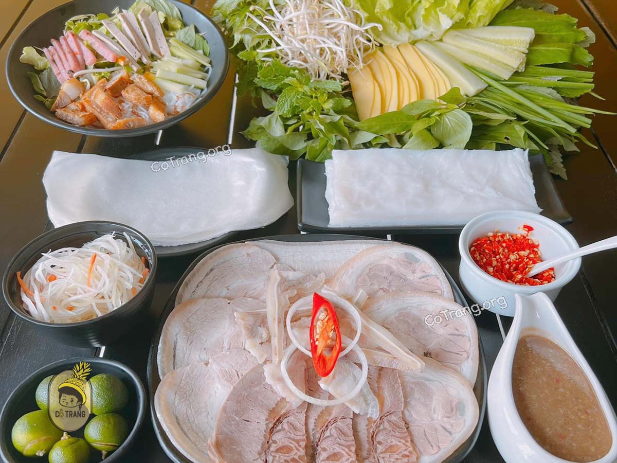 bánh tráng cuốn thịt heo